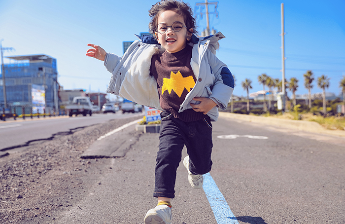 Child moving and enjoying exercise