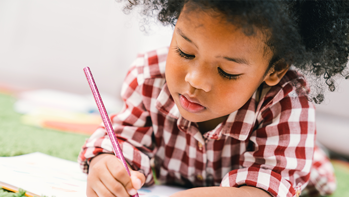 Creative drawing: little boy drawing