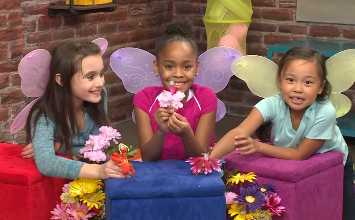 How To Make Flower Fairies -three girls hold their fairies