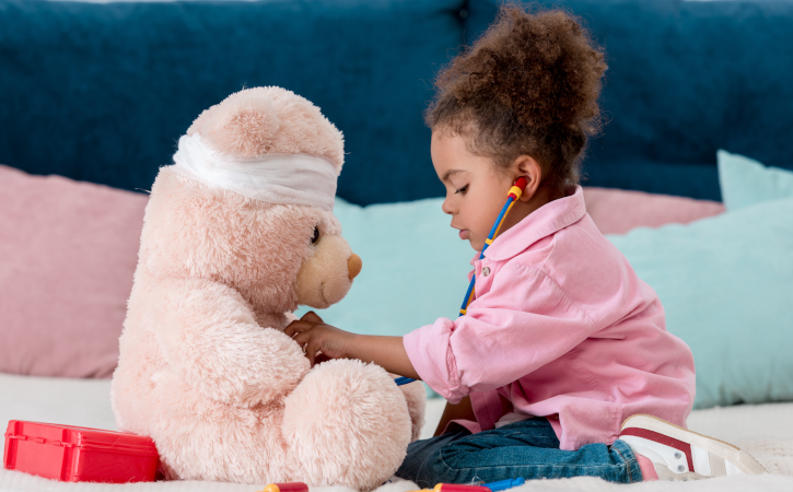 Imaginative Play - Girl playing with toys