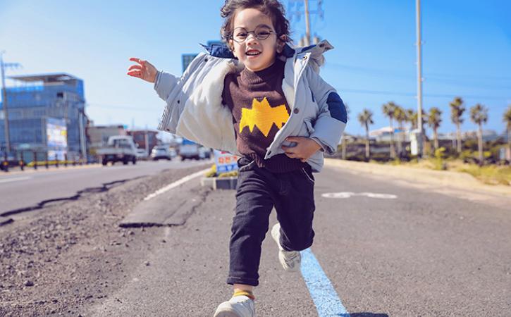 Child moving and enjoying exercise